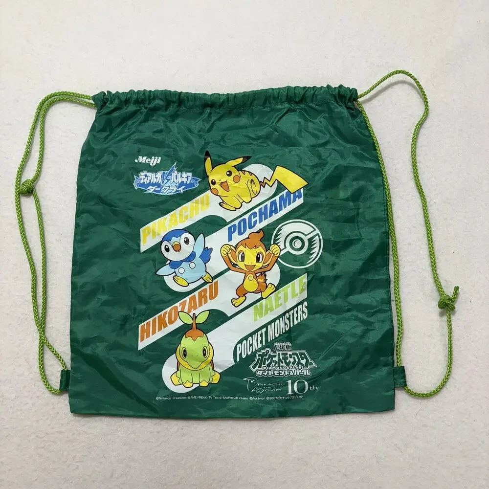 Vintage Pokémon 2007 Drawstring Bag Pikachu the Movie Diamond Pearl Darkrai